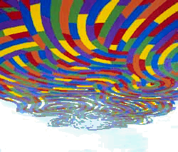 Whirls and Twirls 1, letteralmente Vortici e Mulinelli, un intreccio labirintico di spirali e colori in continuo movimento dentro lo sguardo