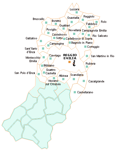 Mappa della Provincia di Reggio Emilia