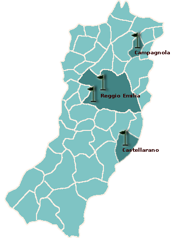 Cartina provincia di Reggio Emilia