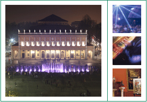 Pictures of Municipal Theatre by night, shows, Parmeggiani Gallery