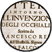 Francesco Redi, Lettera intorno all'invenzione degli occhiali, Firenze, 1678, Frontespizio